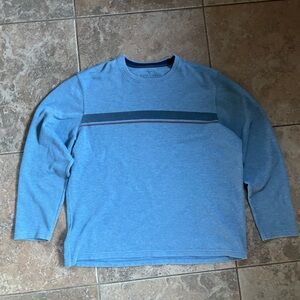 Faded Glory Light Blue Long Sleeve Tee with Dark Stripe
